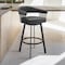 Armen Living Chelsea 29" Swivel Bar Stool with Matte Black Finish and Black Faux Leather LCCSBABLBL30 - alternate 10